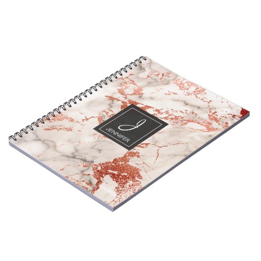 Monogram Notebook aus der Gold Rose Notizblock (Linke Seite)