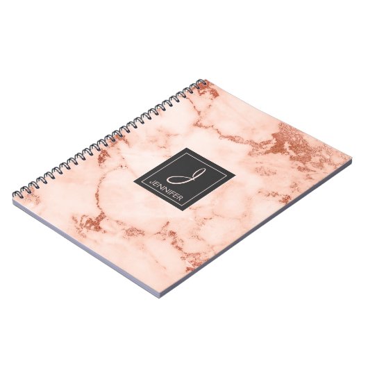 Monogram Notebook aus der Gold Rose Notizblock (Linke Seite)