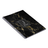 Monogram-Notebook aus Gold und Schwarz-Marmor Notizblock (Rechte Seite)
