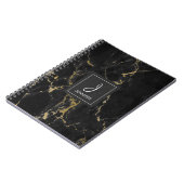 Monogram-Notebook aus Gold und Schwarz-Marmor Notizblock (Linke Seite)