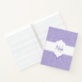 Monogram-Notebook für lila Glitzer Notizblock (Innenseite)