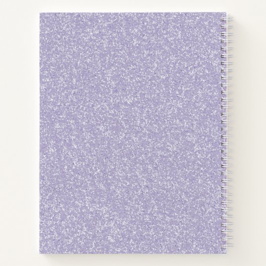 Monogram-Notebook für lila Glitzer Notizblock (Rückseite)