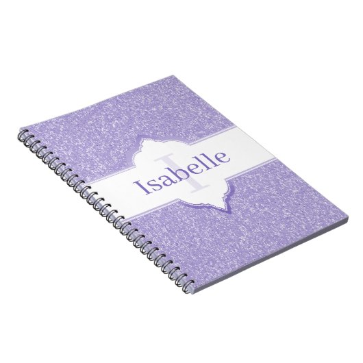 Monogram-Notebook für lila Glitzer Notizblock (Rechte Seite)