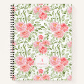 Monogram-Notebook für Pfirsichpfirsichmuster Notizblock (Vorderseite)