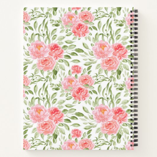 Monogram-Notebook für Pfirsichpfirsichmuster Notizblock (Rückseite)