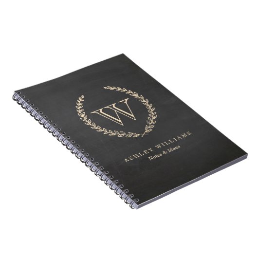 Monogram-Notebook im Chalkboard-Stil Notizblock (Rechte Seite)