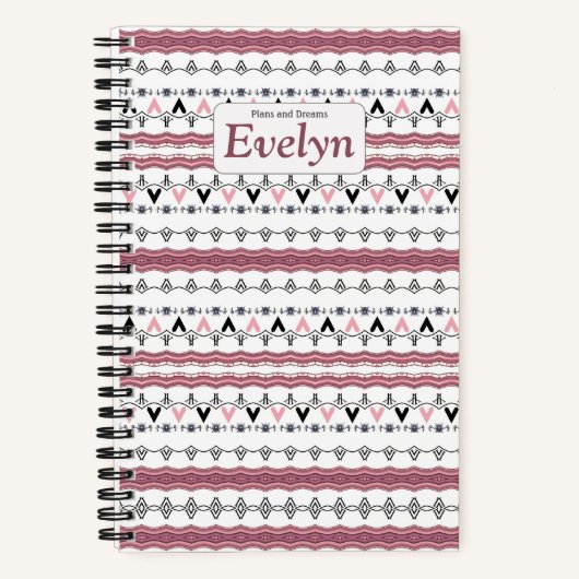 Monogram Notebook mit benutzerdefiniertem rosa Mus Notizblock (Vorderseite)