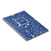 Monogram-Notebook mit blauer und weißer Wildblume Notizblock (Rechte Seite)