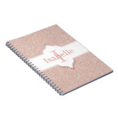 Monogram-Notebook mit rosa Glitzer Notizblock (Rechte Seite)