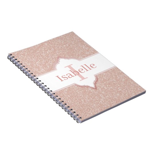 Monogram-Notebook mit rosa Glitzer Notizblock (Rechte Seite)