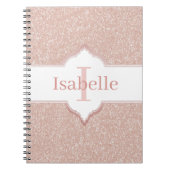 Monogram-Notebook mit rosa Glitzer Notizblock (Vorderseite)