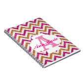 Monogram-Notebook mit rosa und goldenem Glitzer Notizblock (Rechte Seite)