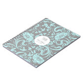 Monogram-Notebook mit Vintagem Blumenmuster Notizblock (Linke Seite)