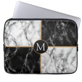 Monogram Notebook Sleeve Schwarz-weißer Karo-Marmo (Vorderseite)