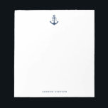 Monogram Notepad Notizblock<br><div class="desc">Nautical Navy Blue Anchor Monogram Notepad. Ein individualisierbares Notizblock mit marineblarem Anker. Personalisieren Sie dieses nautische Notizblock,  indem Sie Ihre eigenen Daten hinzufügen.</div>