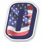 Monogram O American Flag Letter O Initial USA Aufkleber (Vorderseite)