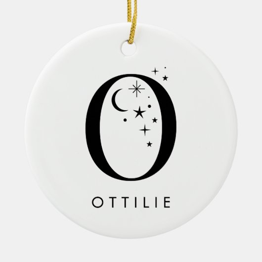 Monogram O Celestie Name Keramik Ornament (Vorne)