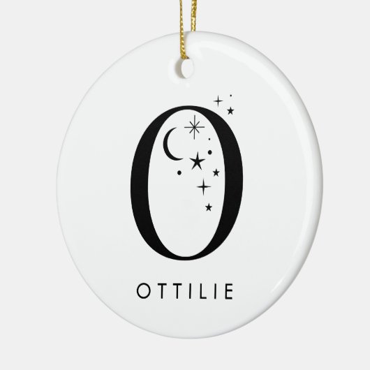 Monogram O Celestie Name Keramik Ornament (Links)