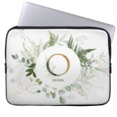 Monogram O Elegant Greenerenerity Wreath Laptop Sl Laptopschutzhülle (Vorderseite)
