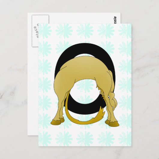Monogram O Flexible Pony Personalisiert Postkarte (Vorne/Hinten)