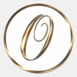 Monogram O Imitate Bronze Runder Aufkleber
