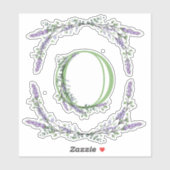 Monogram O Lavendel Eucalyptus Aufkleber (Blatt)