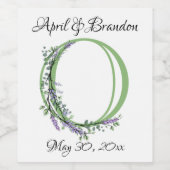 Monogram O Lavendel Eucalyptus Weinetikett (Einzelnes Label)