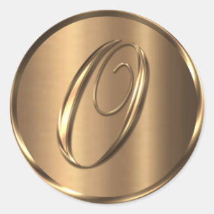 Monogram O NONMETALLIC Bronze Umschlag Aufkleber