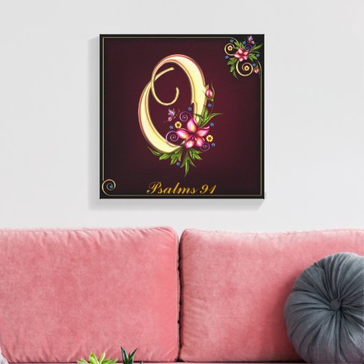 Monogram O Premium Wrapped Canvas (Gloss) Leinwanddruck (Insitu (Wohnzimmer))