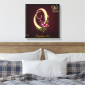 Monogram O Premium Wrapped Canvas (Gloss) Leinwanddruck (Insitu (Schlafzimmer))