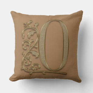 Monogram O Rich Brown, Familie, Hochzeit zum Gebur Kissen