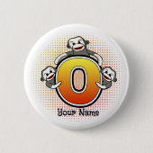 Monogram O Sock Monkey Button (Vorderseite)