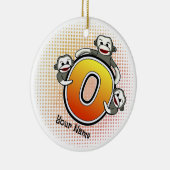 Monogram O Sock Monkey Keramik Ornament (Rechts)