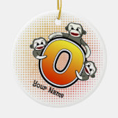 Monogram O Sock Monkey Keramik Ornament (Vorne)