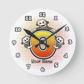 Monogram O Socken Monkey-Uhr Runde Wanduhr (Vorderseite)
