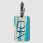 Monogram Ocean Beach Blue Personal Gepäckanhänger (Vorderseite Vertikal)