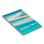 Monogram Ocean Blue Sea Beach Modern Notizblock (Rechte Seite)