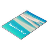 Monogram Ocean Blue Sea Beach Modern Notizblock (Linke Seite)