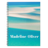 Monogram Ocean Blue Sea Beach Modern Notizblock (Vorderseite)