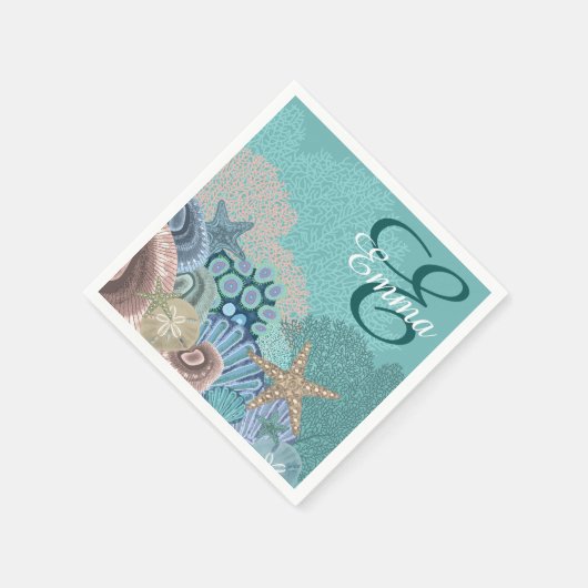 Monogram Ocean Reef mit Starfish Serviette (Ecke)
