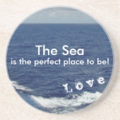 Monogram Ocean Waves Drinks Coasters Sandstein Untersetzer (Vorne)