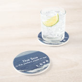 Monogram Ocean Waves Drinks Coasters Sandstein Untersetzer (Seite)