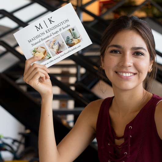 Monogram oder Add-Logo-Business 3-Fotos Karte