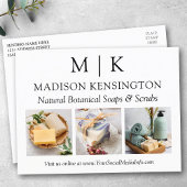 Monogram oder Add-Logo-Business 3-Fotos Postkarte