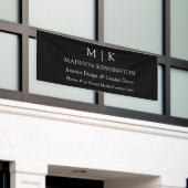 Monogram oder Add-Logo-Business Black Outdoor Banner (Äußeres Gebäude)