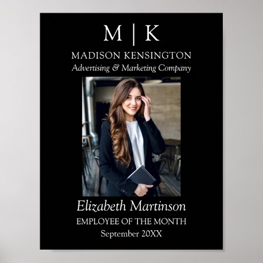 Monogram oder Add-Logo Business Employee Award Poster (Vorne)