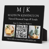 Monogram oder Add-Logo Business QR 2 Fotos schwarz Fotoplatte (Seite)