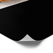 Monogram oder Add-Logo Business QR 2 Fotos schwarz Poster (Ecke)