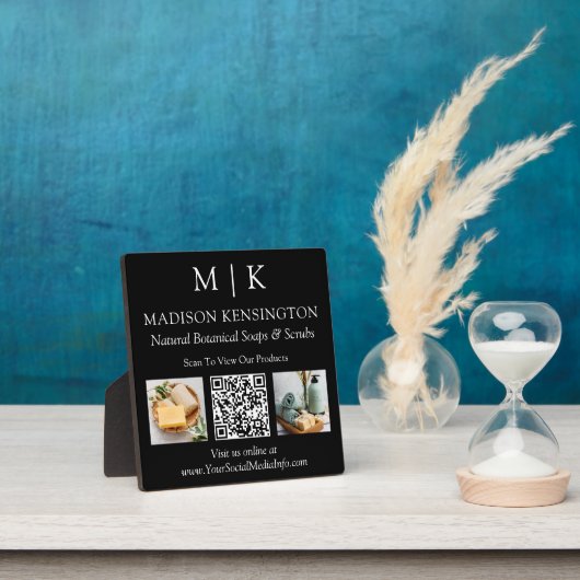 Monogram oder Add-Logo Business QR-Code-Foto schwa Fotoplatte (InSitu)