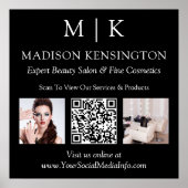 Monogram oder Add-Logo Business QR-Code-Foto schwa Poster (Vorne)